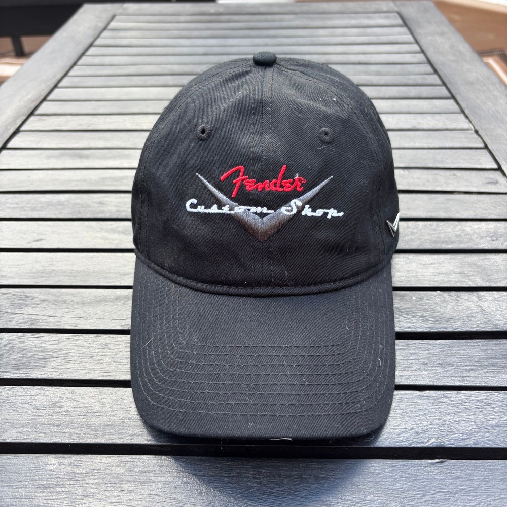Fender Custom Shop Hat Mens OS Black Gently Used Embroidered Logo Cap